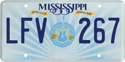 MS license plate LFV267