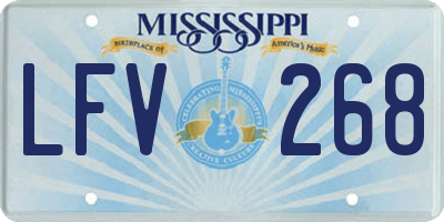 MS license plate LFV268