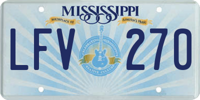 MS license plate LFV270