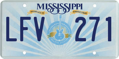 MS license plate LFV271