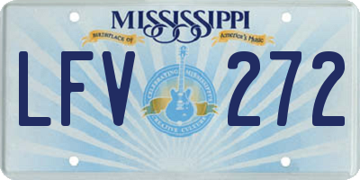 MS license plate LFV272