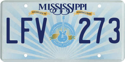 MS license plate LFV273