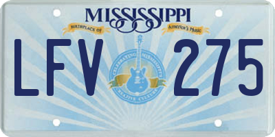 MS license plate LFV275