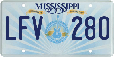 MS license plate LFV280