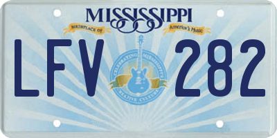 MS license plate LFV282