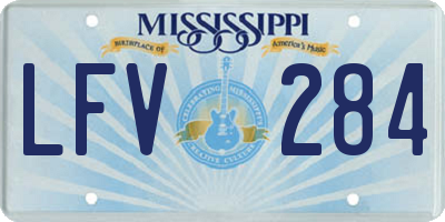 MS license plate LFV284