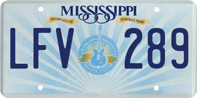 MS license plate LFV289