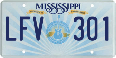 MS license plate LFV301