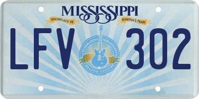 MS license plate LFV302