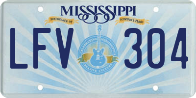 MS license plate LFV304