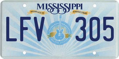 MS license plate LFV305