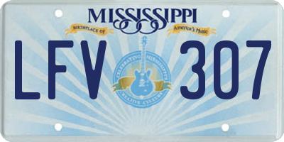 MS license plate LFV307