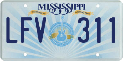 MS license plate LFV311