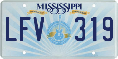 MS license plate LFV319