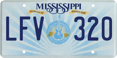 MS license plate LFV320