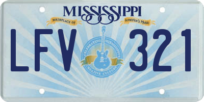 MS license plate LFV321