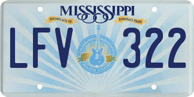 MS license plate LFV322