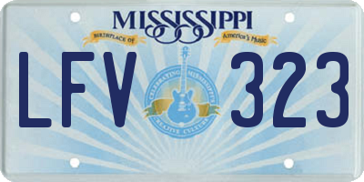 MS license plate LFV323