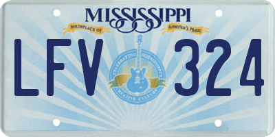MS license plate LFV324