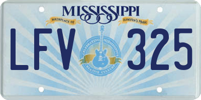 MS license plate LFV325