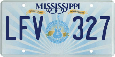 MS license plate LFV327