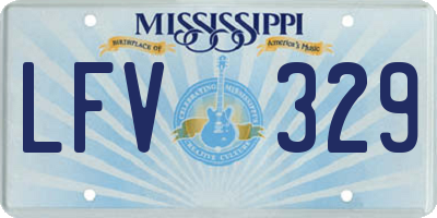 MS license plate LFV329