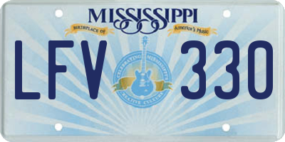 MS license plate LFV330