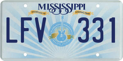MS license plate LFV331