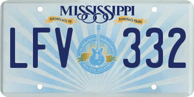 MS license plate LFV332