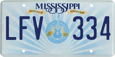 MS license plate LFV334