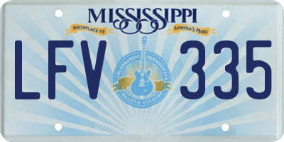 MS license plate LFV335