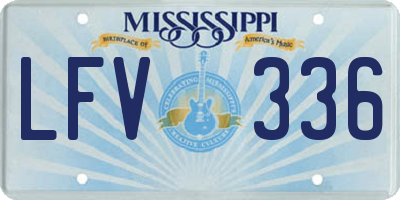 MS license plate LFV336