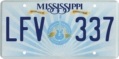 MS license plate LFV337