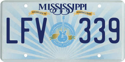 MS license plate LFV339