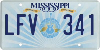 MS license plate LFV341