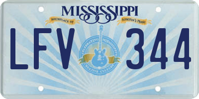 MS license plate LFV344
