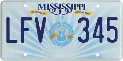 MS license plate LFV345