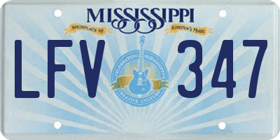 MS license plate LFV347