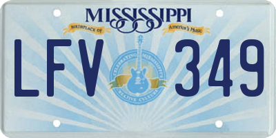 MS license plate LFV349