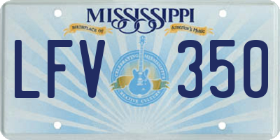 MS license plate LFV350