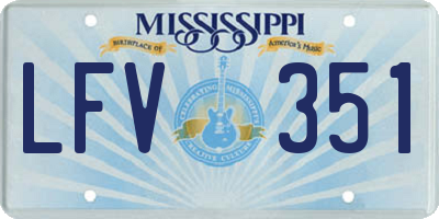 MS license plate LFV351