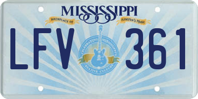 MS license plate LFV361