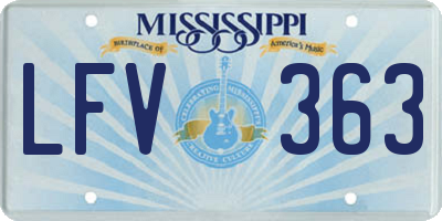 MS license plate LFV363