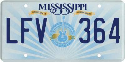 MS license plate LFV364