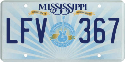 MS license plate LFV367