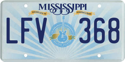 MS license plate LFV368