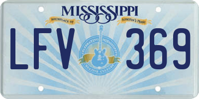 MS license plate LFV369