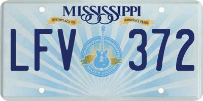 MS license plate LFV372