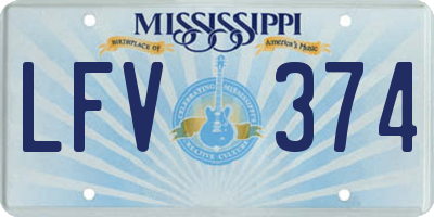 MS license plate LFV374