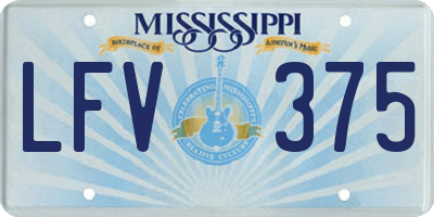 MS license plate LFV375